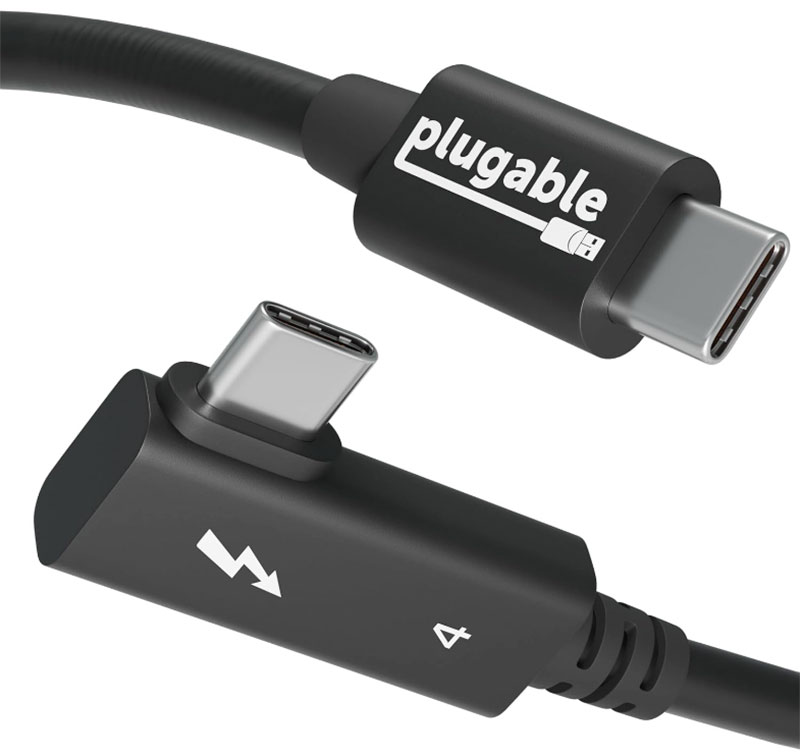 Plugable TBT4-240W-80CMR &ndash; Best right-angled Thunderbolt 4 cable