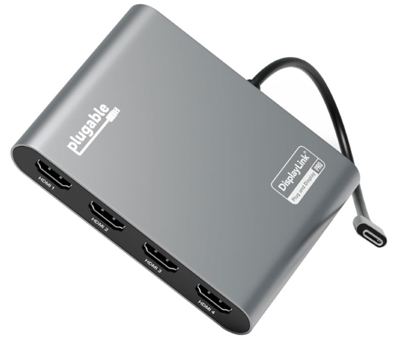 Plugable USB-C Quad 4K HDMI Adapter&nbsp;- Best USB-C hub for multiple Mac screens