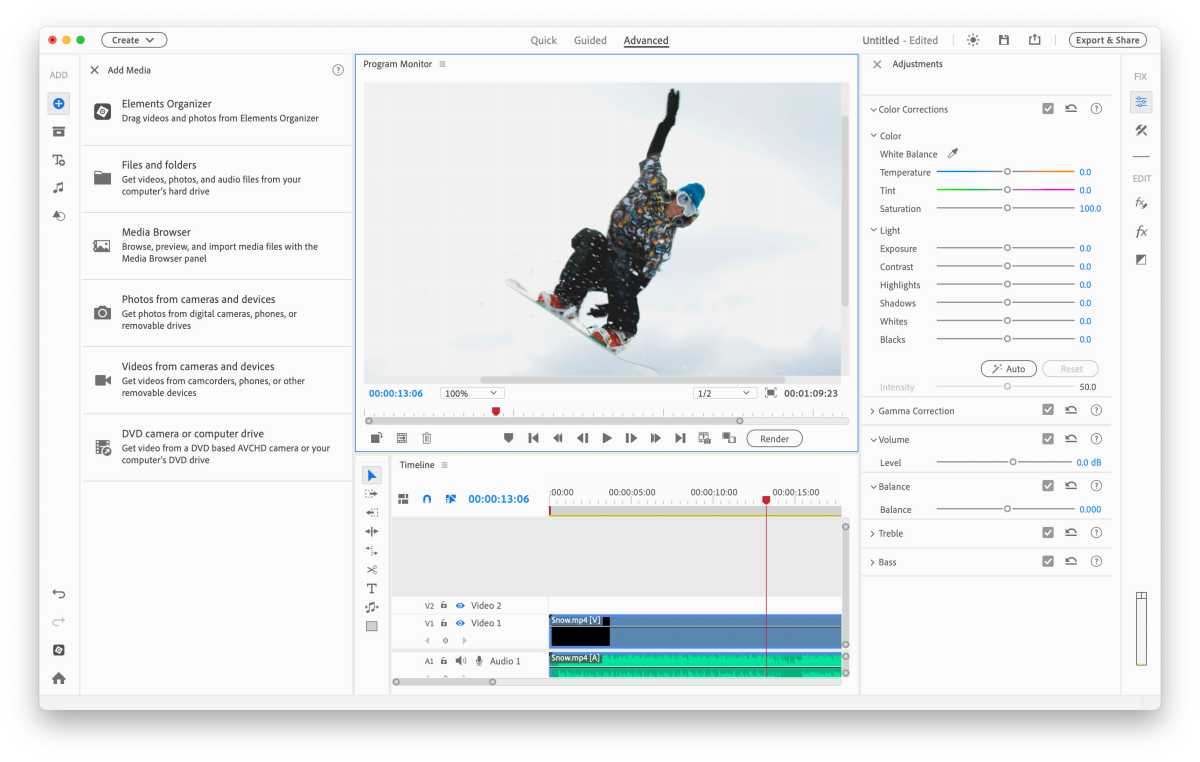 Premiere Elements Advanced Mode